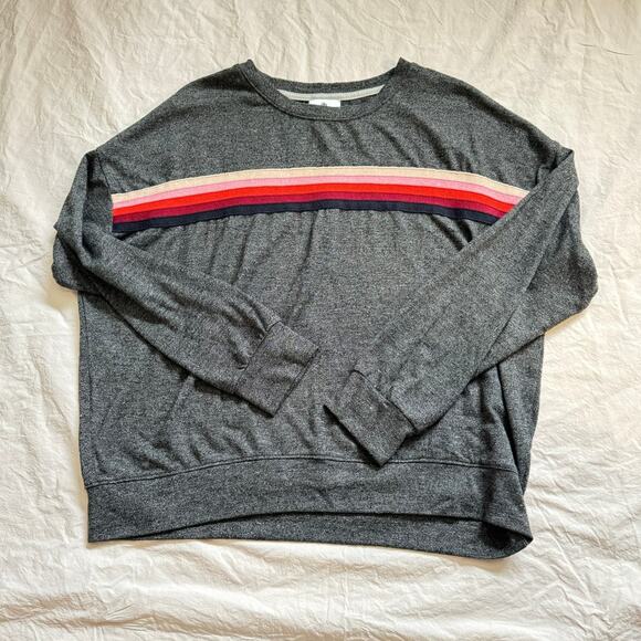 Sundry Center Stripe Shauna Sweatshirt - Size Large - Picture 2 of 4